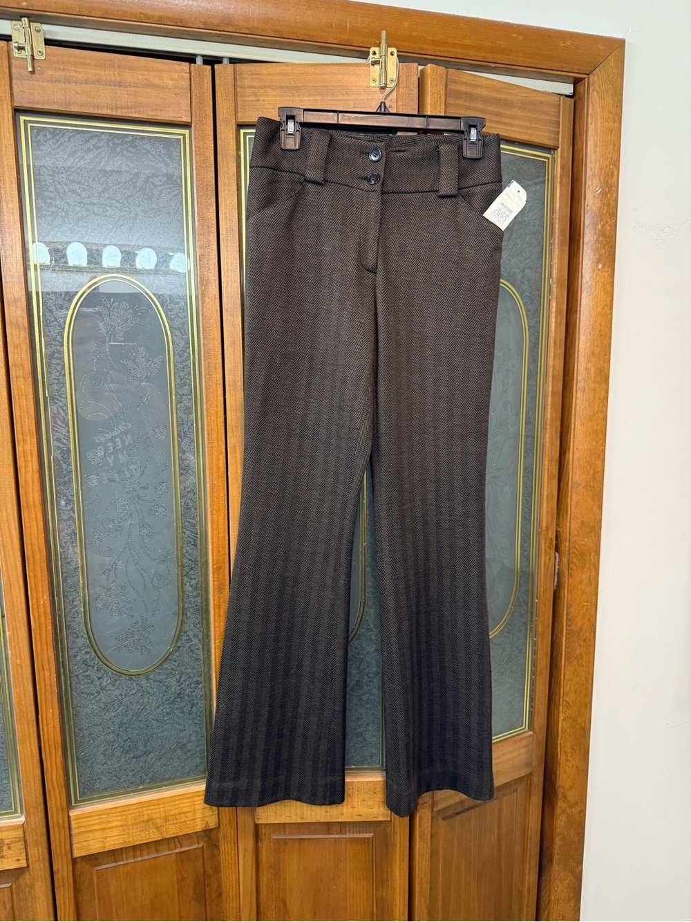 ECTETERA Women’s Brown Pinstripe Dress Pants, BRAND NEW